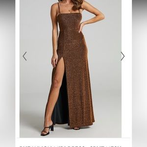 SHOWPO RHEANNON SPLIT MESH MAXI DRESS